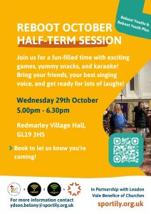 Reboot Youth Half Term session @ Redmarley Village Hall