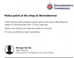 Police Point at the Shop @ Bromesberrow Shop