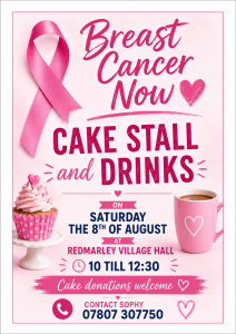 Cake stall for Breast Cancer appeal @ Redmarley Village Hall